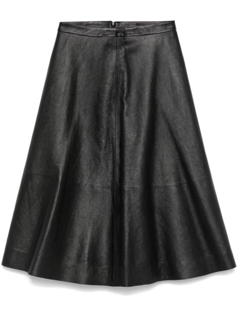 leather midi skirt