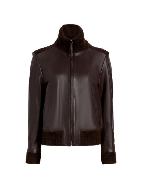 Elenora panelled leather jacket
