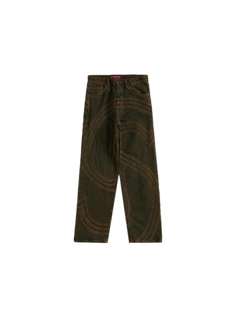 Supreme S Logo Loose Fit Jean Dirty Green