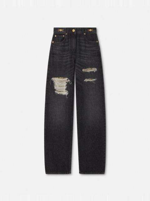 Metal Mesh Regular-Fit Jeans