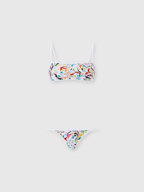 Bralette bikini in printed stretch fabric