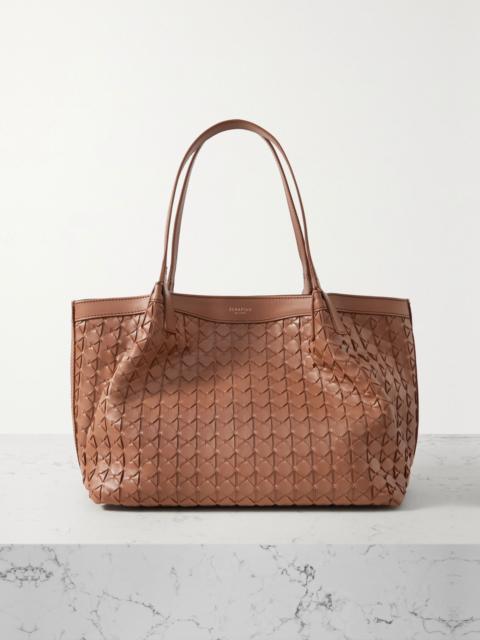 Secret small woven leather tote Tan