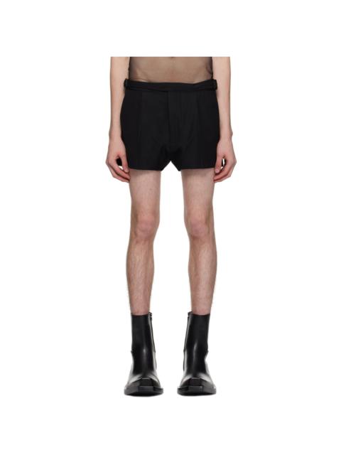 Black Double Buckle Shorts