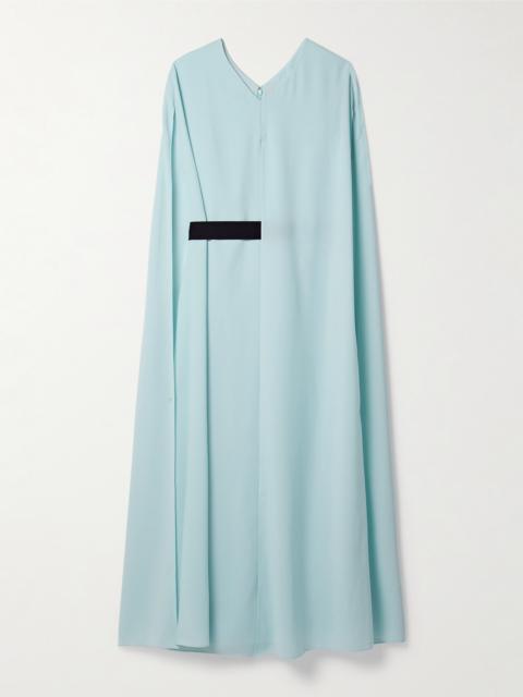Fyera Belted Cape-effect Crepe Midi Dress