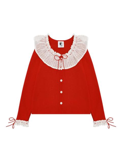 Malena lace-collar cardigan