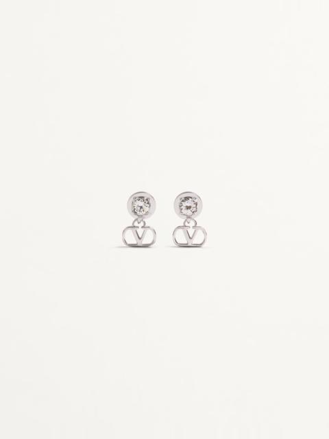 VLOGO SIGNATURE EARRINGS IN METAL AND SWAROVSKI® CRYSTALS
