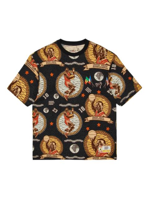 Air Jordan x Maison Chateau Rouge Crossover Pattern Full Print Short Sleeve Asia Edition Black DJ976