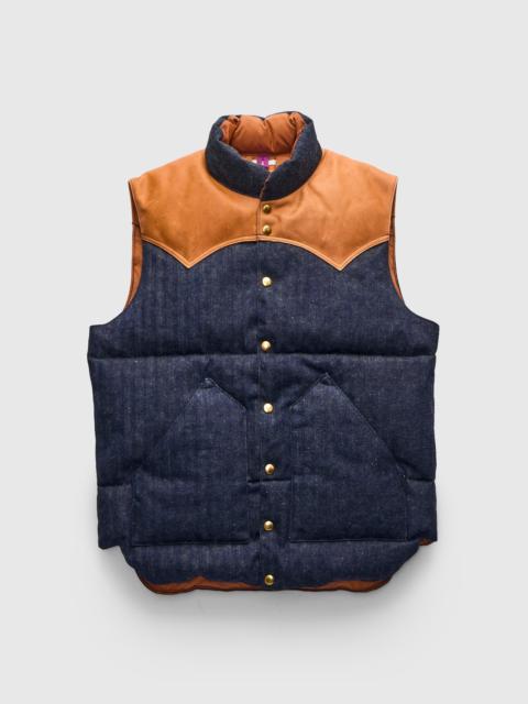 Rocky Mountain Featherbed x Warehouse HBT Down Vest in Indigo