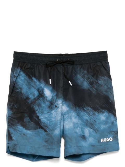 graphic print swim shorts