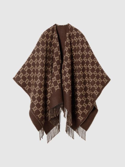 GG wool jacquard cape