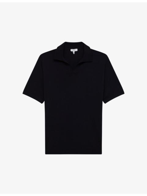 Duchie open-collar short-sleeve wool polo