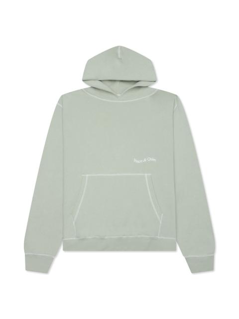 WORDMARK REVERSE STITCHED HOODIE - SAGE