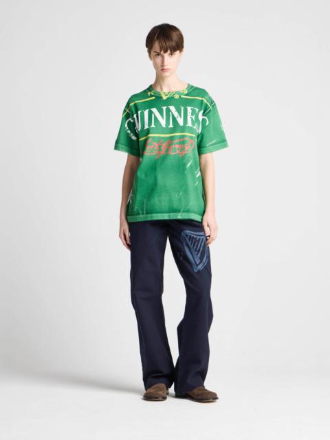 JW ANDERSON X GUINNESS  BOTTLE TOP PRINT T-SHIRT IN GREEN