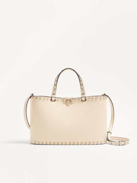 VALENTINO GARAVANI ROCKSTUD SMALL SHOPPING BAG IN GRAINY CALFSKIN