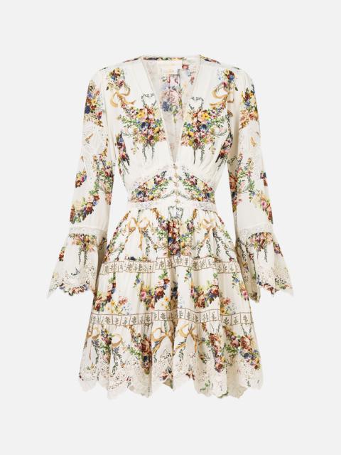 TIERED DRESS WITH RUFFLE FRILL SLEEVES