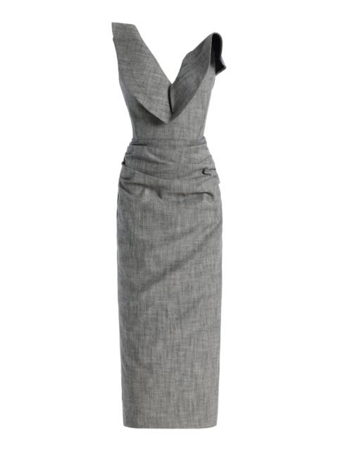 Exclusive Requiem Strapless Midi Dress grey
