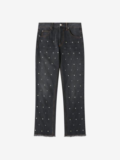 DULANO DENIM TROUSERS WITH BEADS