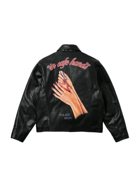 Palace Safe Hands Leather Jacket Black