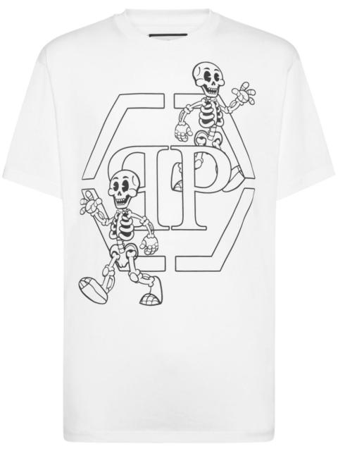Skeleton-print cotton T-shirt