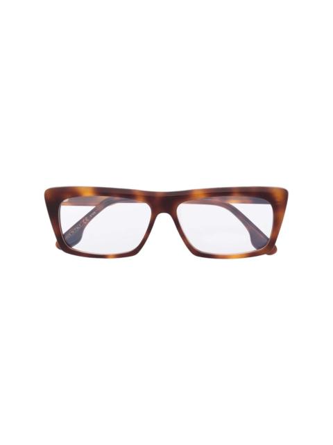 angular rectangular-framed glasses