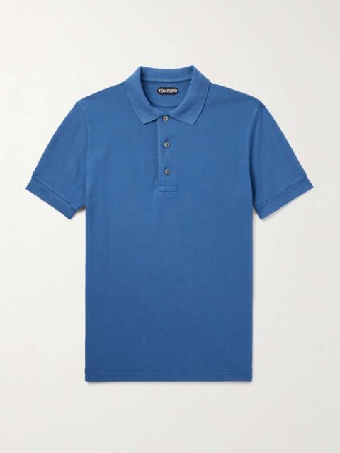 Slim-Fit Lyocell and Cotton-Blend Piqué Polo Shirt