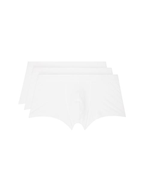 Three-Pack White Cotton Boxer Briefs