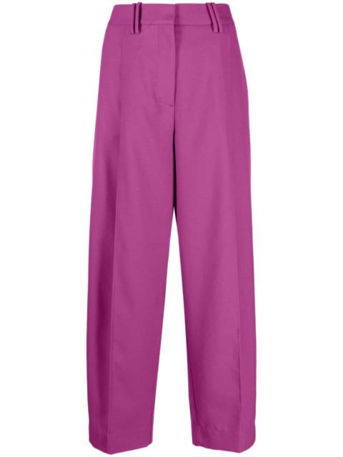pleated straight-leg trousers