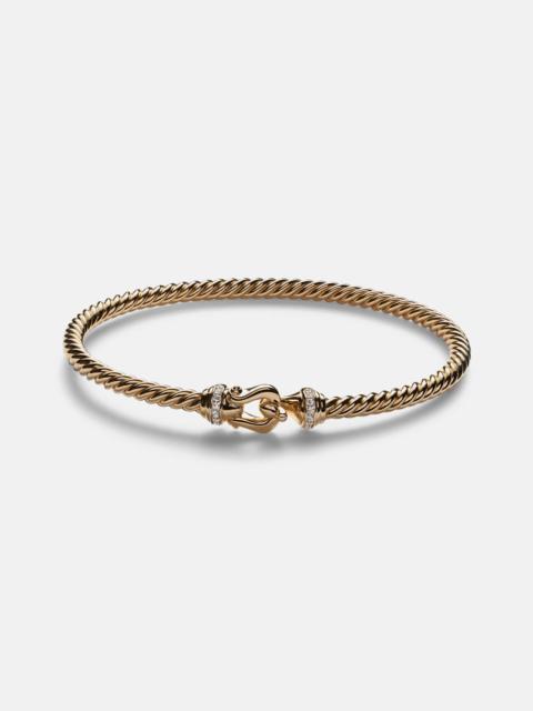 Buckle Cablespira® 18kt gold bangle with diamonds