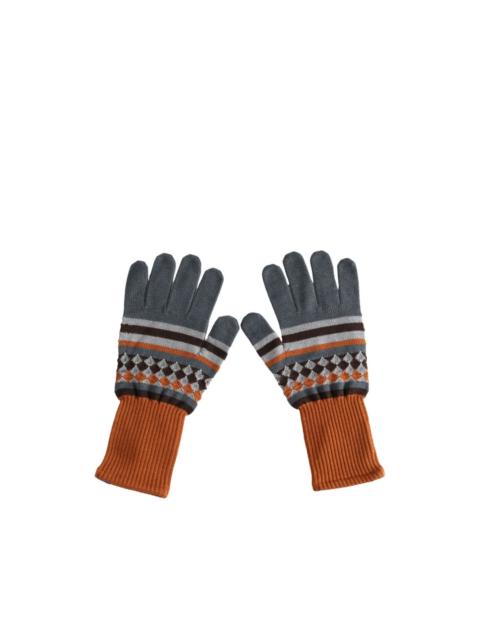Aquifolia striped-detail gloves