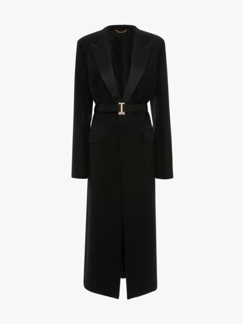 Belted Tailored Coat In Black
