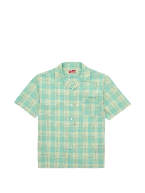 check-pattern patch-pocket shirt