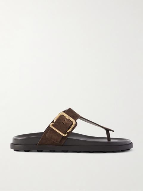 Buckled Suede Sandals