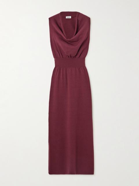 Ramona Draped Wool-blend Midi Dress