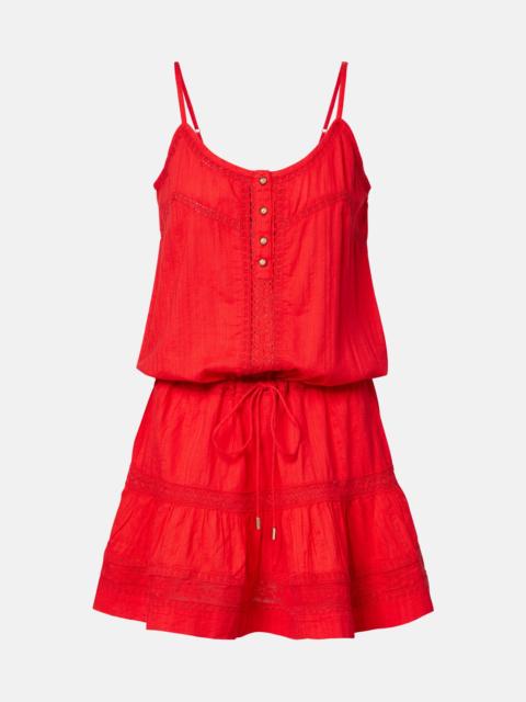 Kelly crochet-trimmed cotton minidress