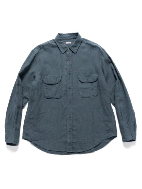 LINEN CLIP SHIRT BLUE GREY