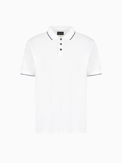 Piqué polo shirt in lisle cotton yarn