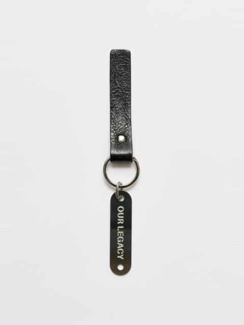 Ring Keyring Black Leather