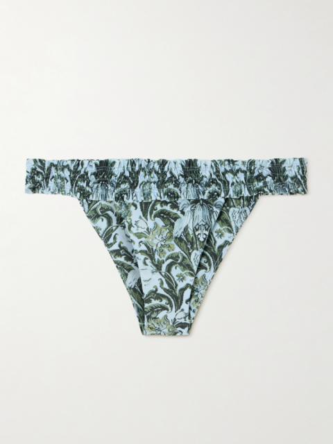 Tavira Shirred Printed Recycled Bikini Briefs