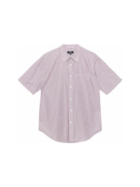 Stussy Boxy S/S Stripe 8 Ball Shirt Burgundy