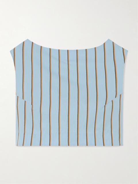 Richard Cropped Striped Twill Top