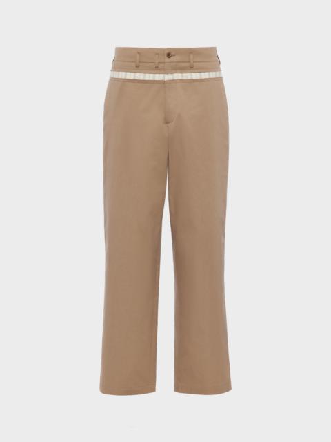 Waxed cotton wide-leg trousers