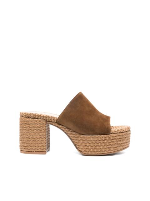 platform suede mule sandals