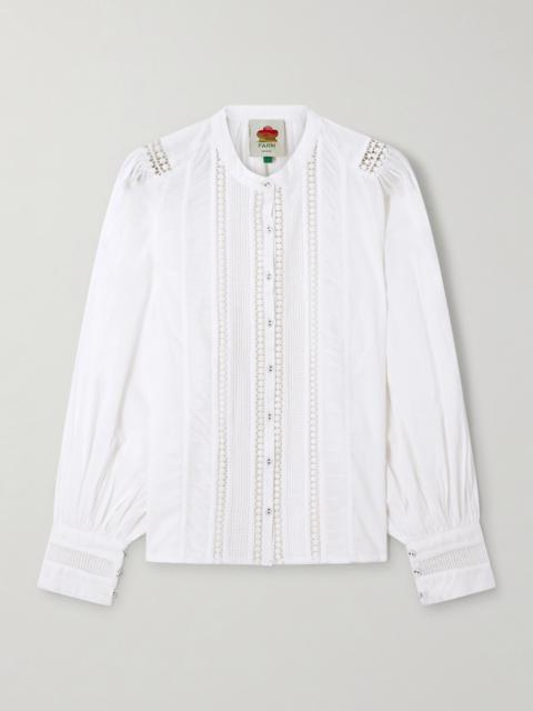 Lace-trimmed Cotton Blouse