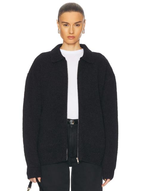 Knit Zip Up Jacket With Collar