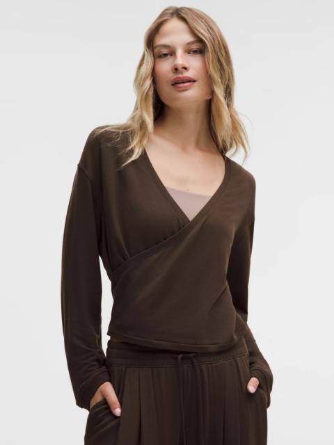 BeCalm Wrap-Front Long-Sleeve Shirt