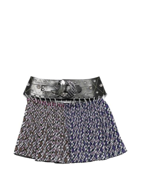 Toro studded belt print mini skirt