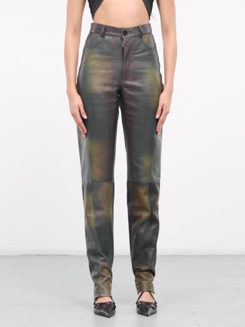 Printed Leather Pants
