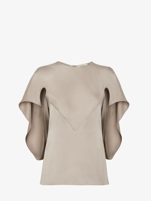 Dove gray satin blouse