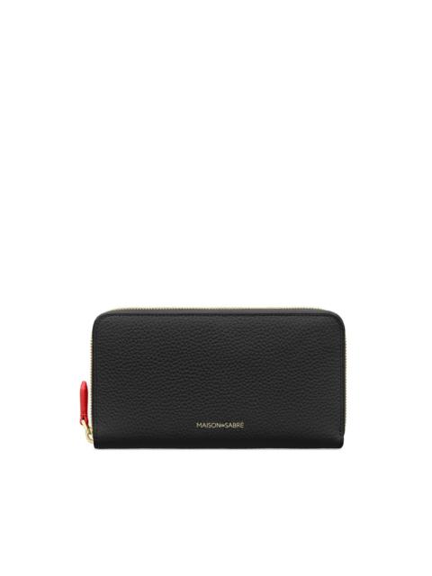 zip-fastening leather wallet