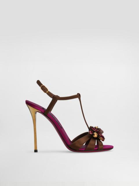 Keira 2.0 satin sandals with embellishments